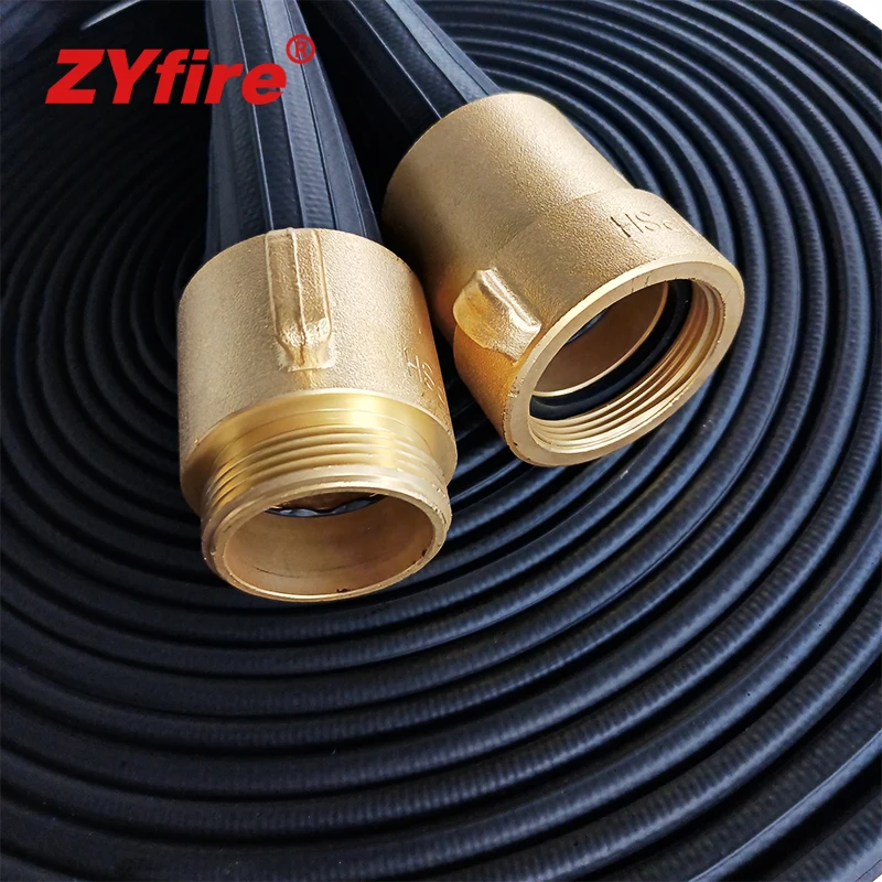 ZYfire UL Listed Threaded Couplings with Factory Firefighting and  industrial flexible NBR Covered fire hose