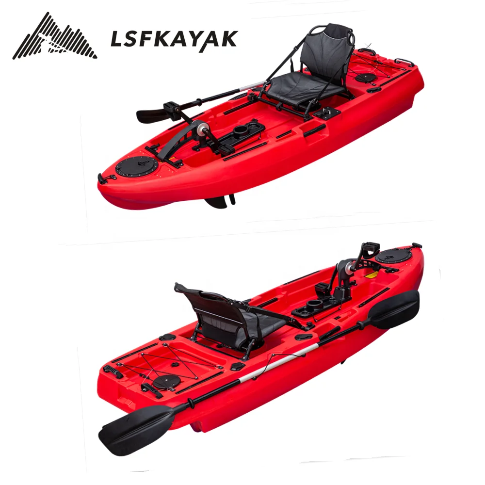 Single Seat Pedal kayak solo person 8FT Fishing Foot Pedal Drive fishing kayak with Rudder system HDPE Plastic Kayak