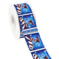 USA Flags Pennant Printed Grosgrain Ribbon For Hair Bows DIY Crafts Handmade Accessories