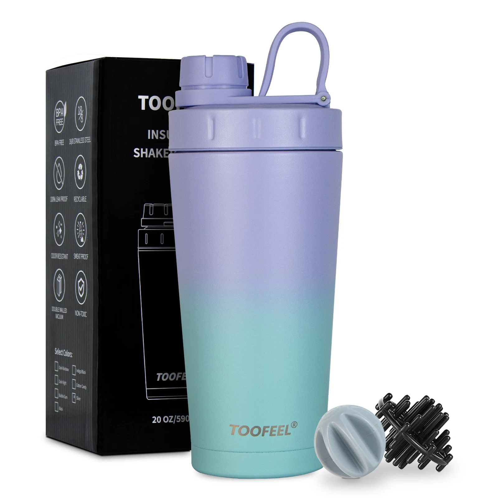 Custom Logo Double Wall Stainless Steel Water Bottle Powder Coated Insulated Vacuum Flask Thermos 20oz Water Bottle