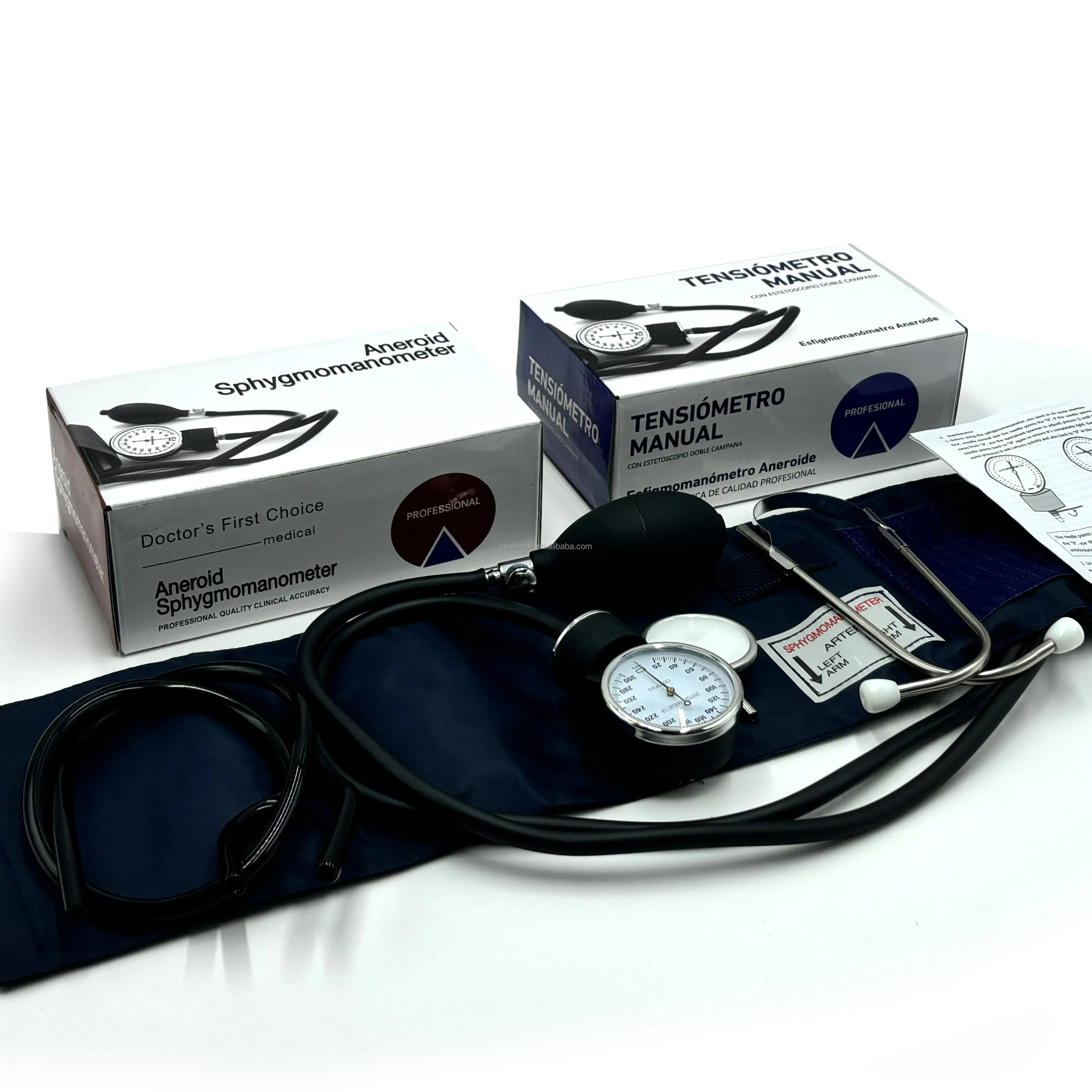 BPMETER Accurate Manual BP Machine Aneroid Sphygmomanometer With Single or Dual Head Stethoscope