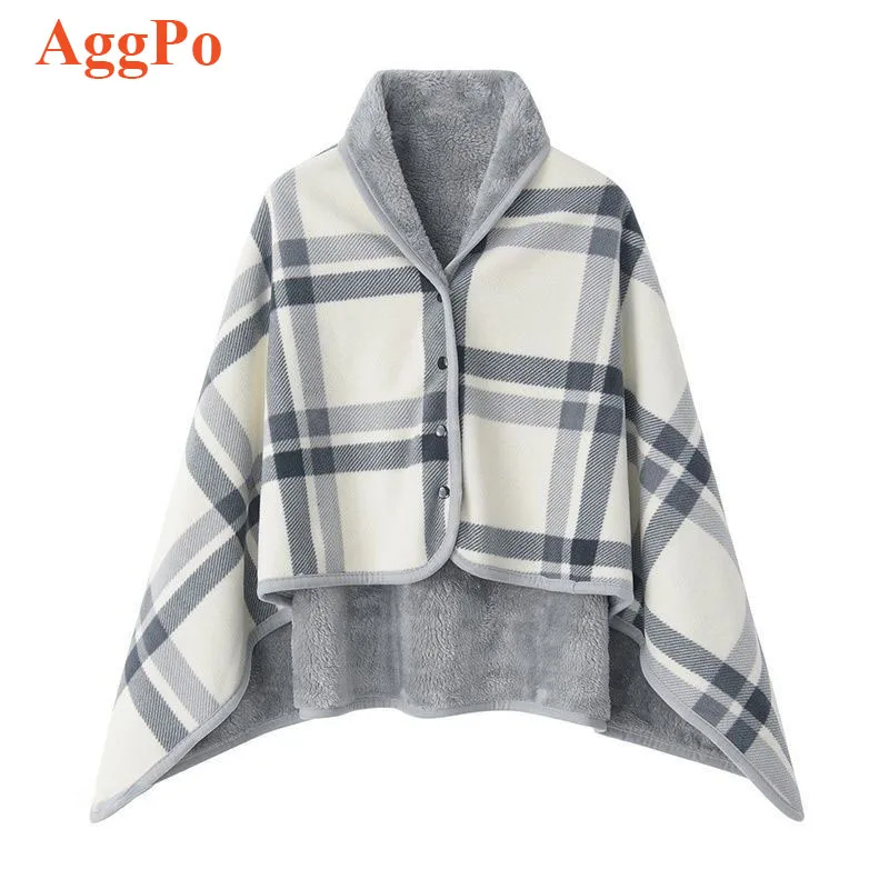 Wearable Blanket Poncho for Adults Women - With Sleeveless Blankets with Buttons - for Office Nap Blanket