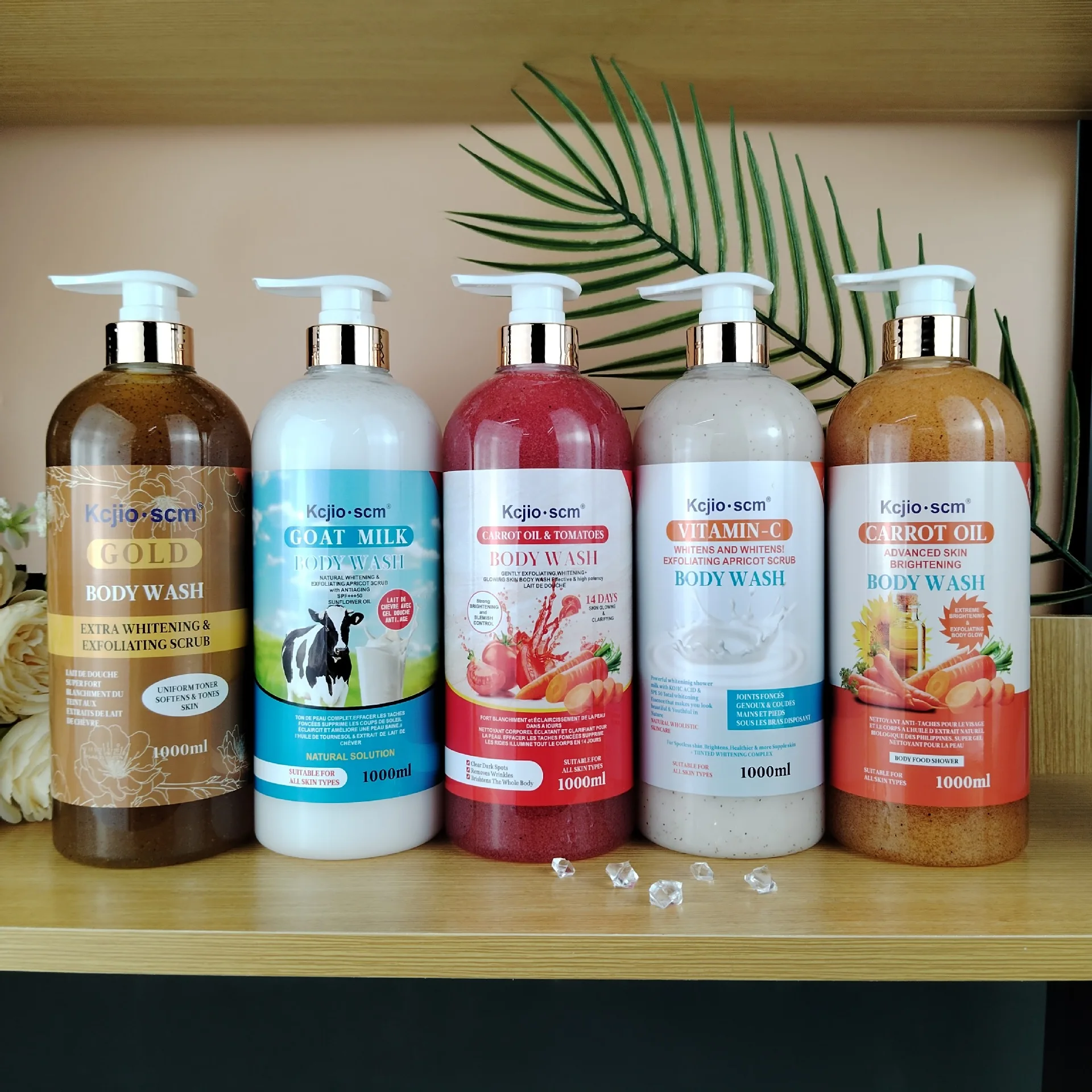 Wholesale High-Quality 1000 ml Plant Essence Shower Gel Whitening Moisturize Skin Hydrating hyaluronie Acids Body Wash
