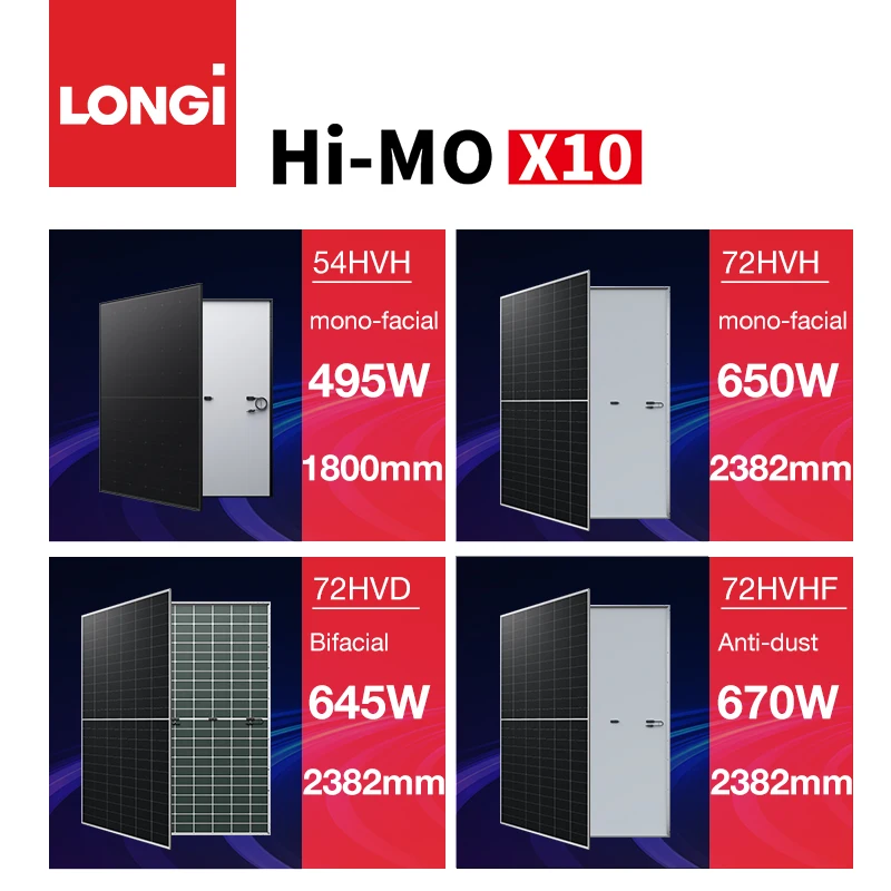 Longi solar Hi-MO 10 Высокоэффективная 2 0 панель солнечных батарей HPBC 650 Вт 645 640 635 солнечные модули