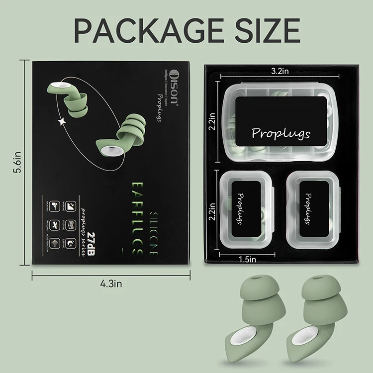 Noise reduction sleep earplugs Silicone ear plugs Sound insulation sleep earplugs Reusable noise reduction earplugs
