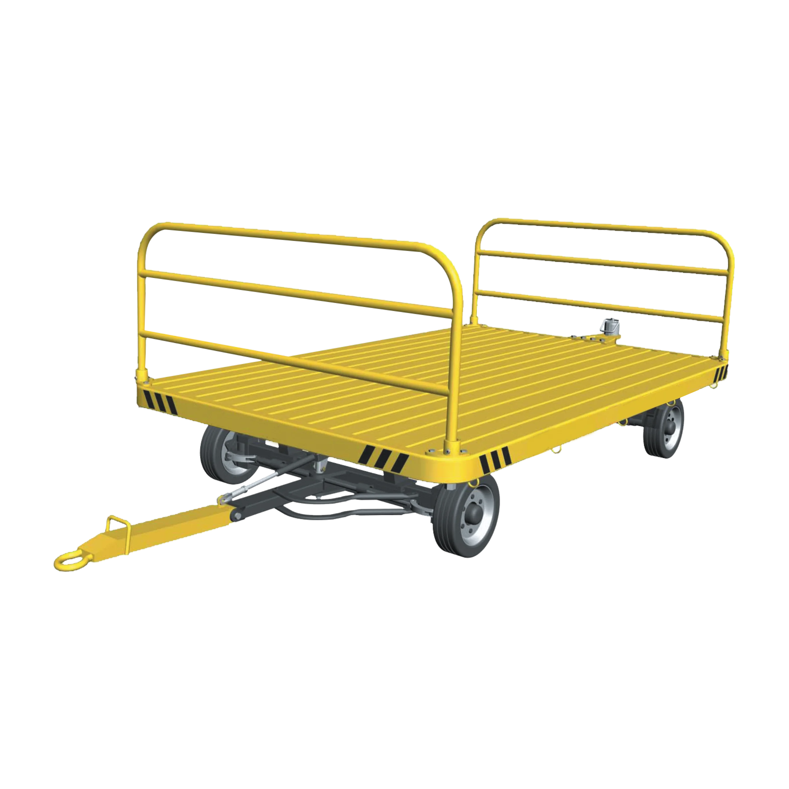 tractor towing dolly/ airport luggage container pallet aircraft baggage dolly with side rail