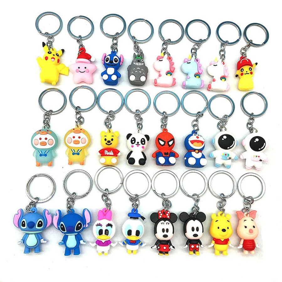 PVC kids super power captain america avengers toy silicone keyring cartoon key chain spiderman marvel avenger 3d pvc keychains
