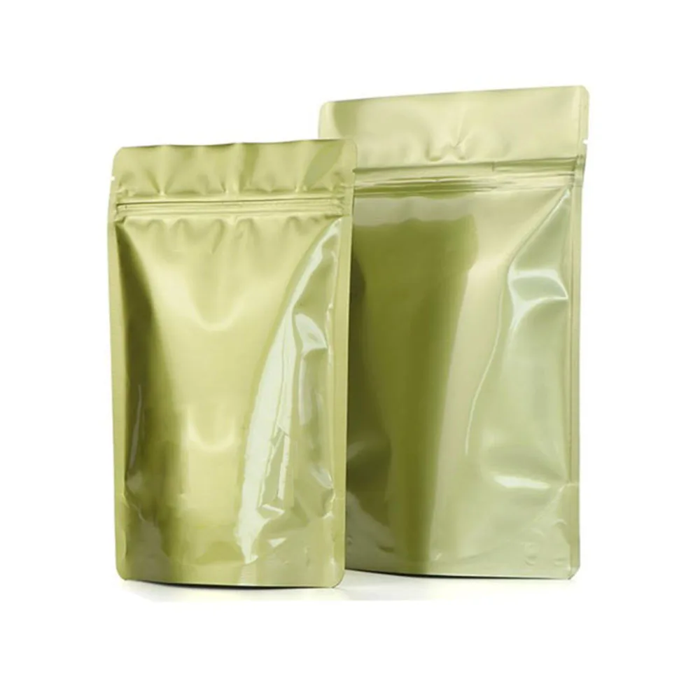 CR Custom Printed Ziplock Bags Gold Black White Stand up Pouch for Food Package Child Resistant Aluminium Foil Bag