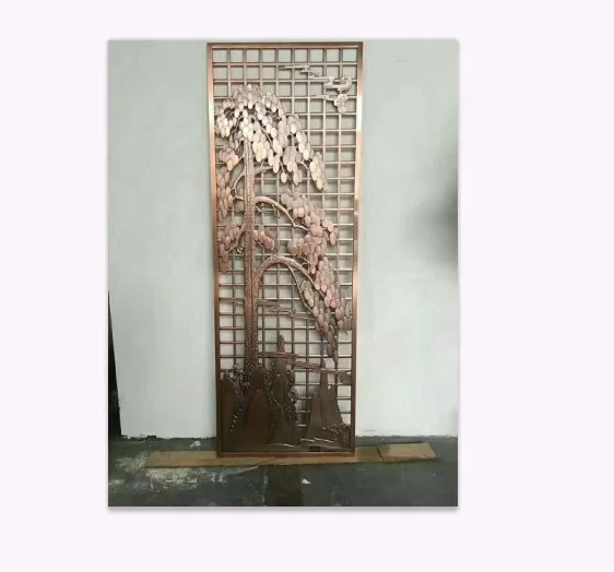 Light luxury wrought iron divider living room partition screen floor office beauty shop decoration Room Divider