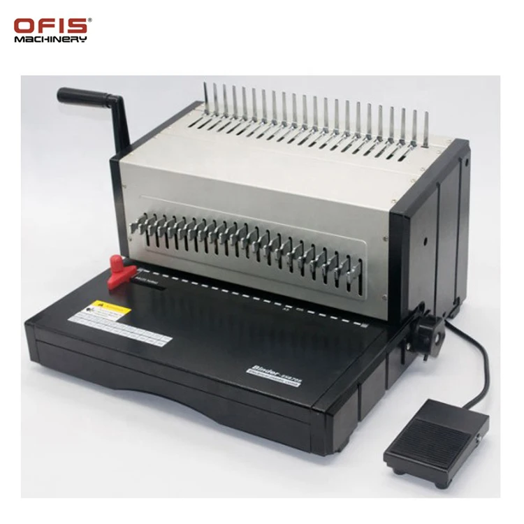 ES8708 Electric Paper Book Binder Hole Punch Machine with Plastic Comb for Book Binding