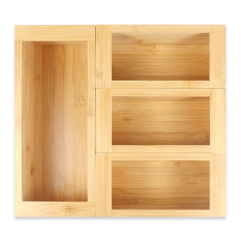 Compatible Food Storage Bag Ziplock Organizer Holders Bamboo Drawer Organizer Set Accessories Stackable For Home
