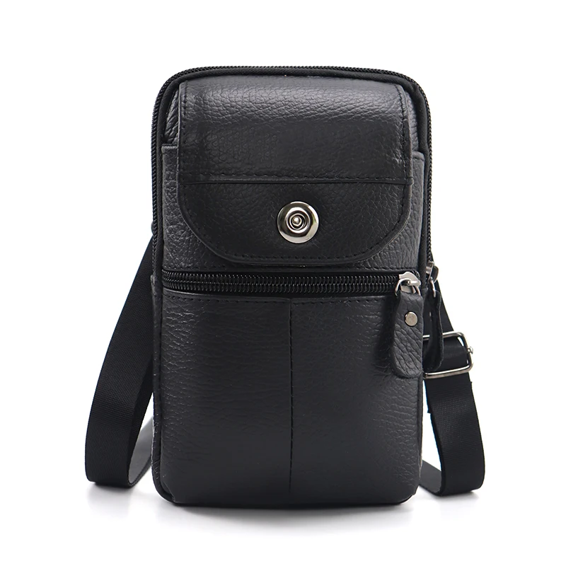 Moisture-proof Mobile Phone Waist pack New Fashion Simple retro phone waist pack High quality cowhide phone waist pack