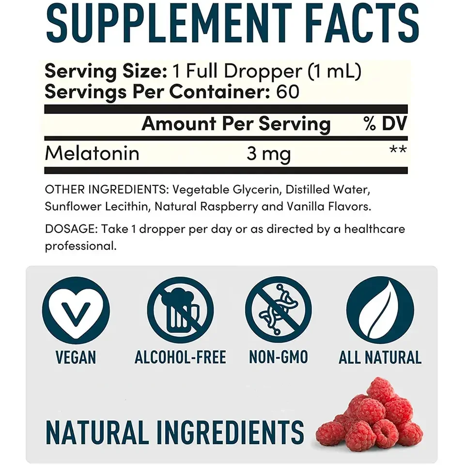 Private Label Sleep Melatonin Drops Extra Strength Natural Sleep Aids Fast Acting Liquid Drops For Sleep Supplement
