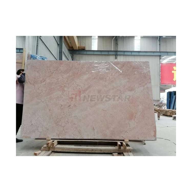 NEWSTAR Polished Pink Marble with Cream Rose Texture for Sophisticated Interior Floors and Bathroom