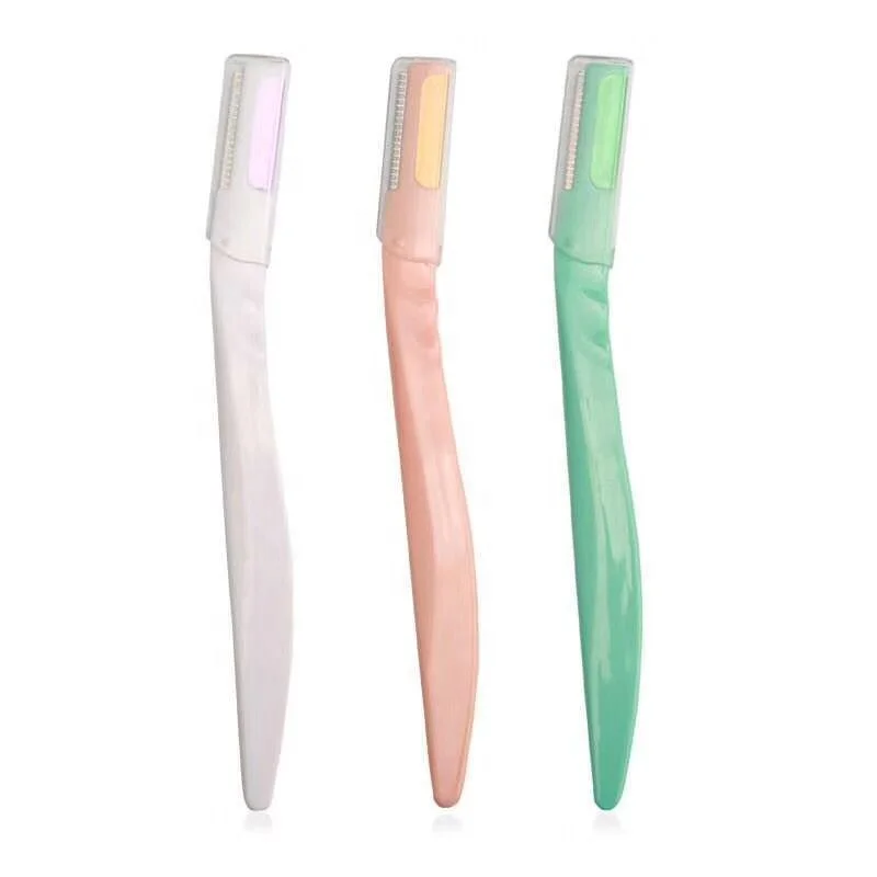 Wholesale Customized Eco-friendly Plastic Eyebrow Trimmer Kit Makeup Tool facial Razor for Eyebrow Shaping
