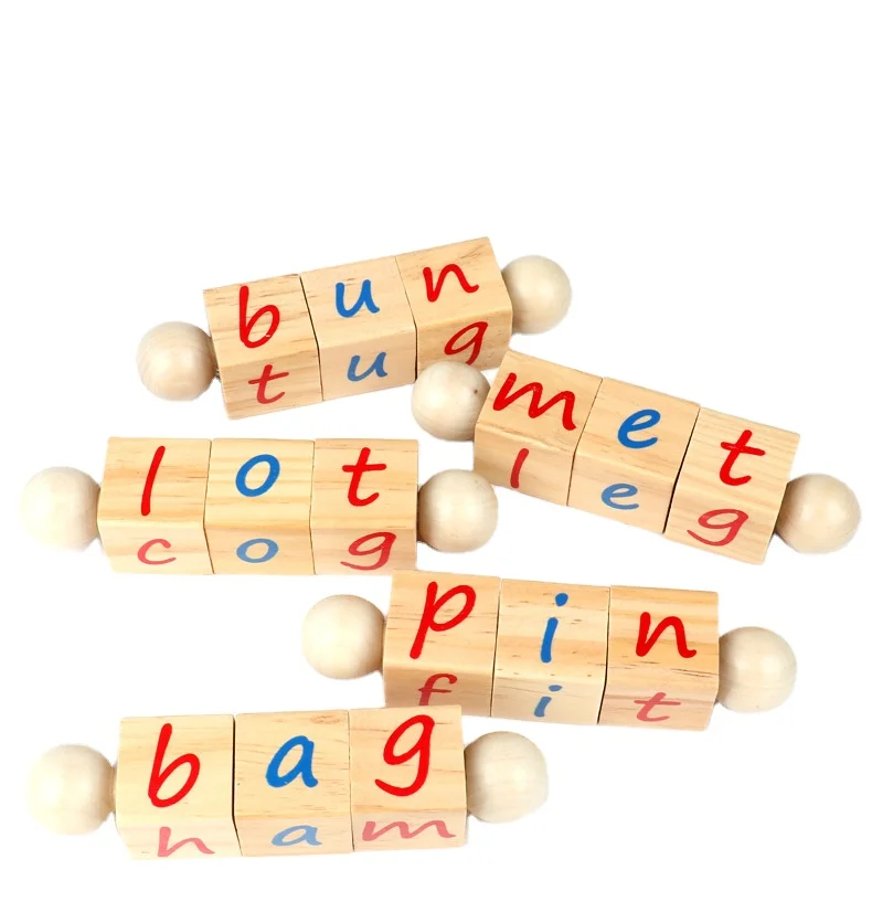 Montessori alphabet  Cube Teaching Aids  English spelling solid block games alphabet toys