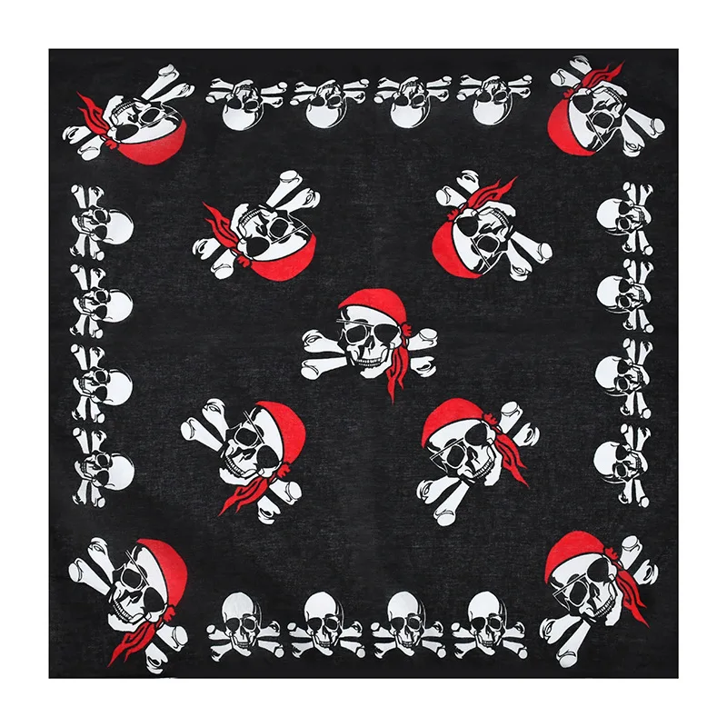 Halloween style skull skeleton handkerchief fashion hip pop street cool men cotton square scarf bandanas