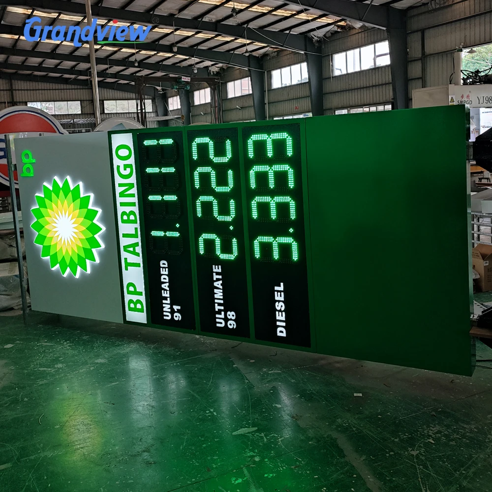 Petrol station Led BP pylon sign with fuel price signs led totem sign