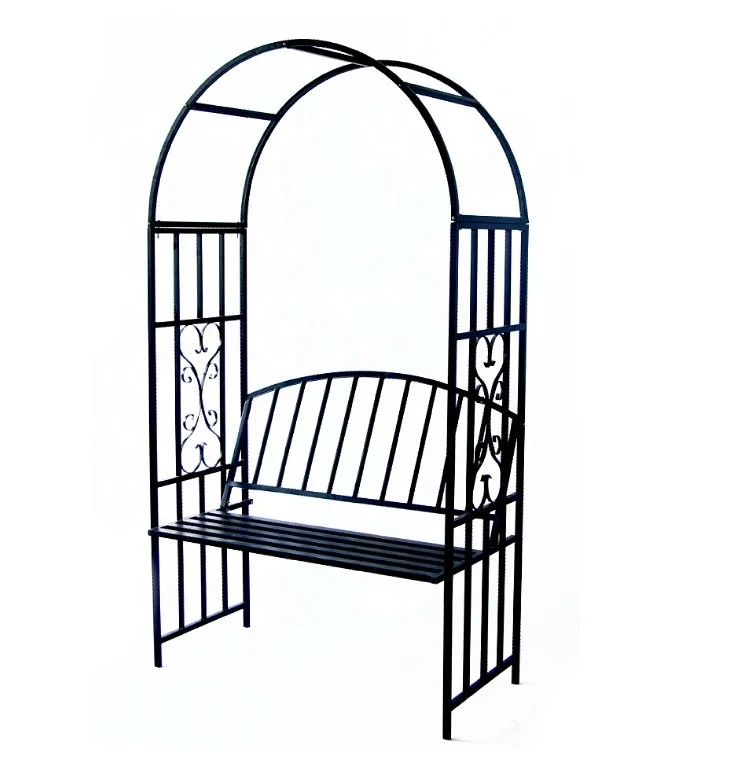 Outdoor Home Garden Weeding Decoration Arch Arbour with Seat Garden Arbour for Climbing Plant