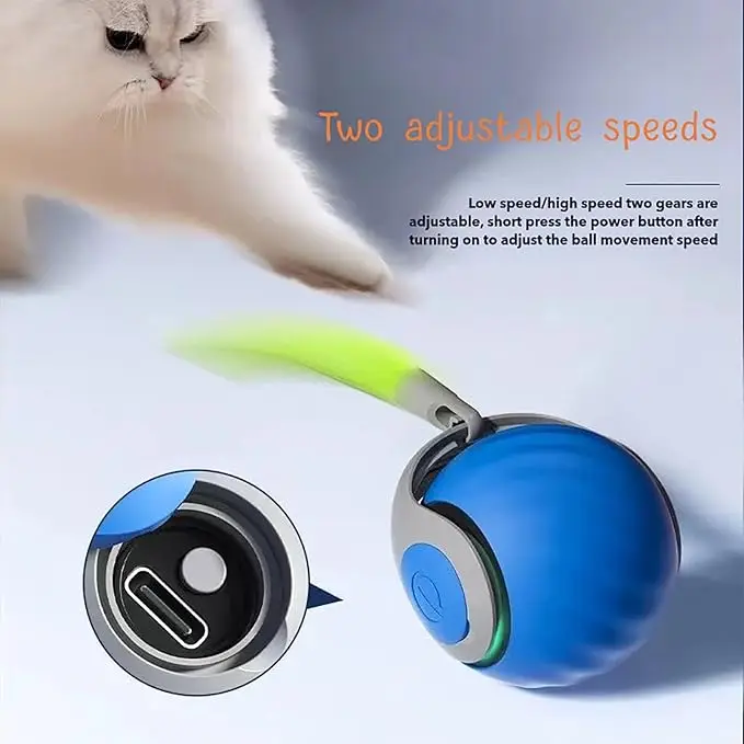 Smart Pet Toy Indoor Interactive Dog Smart Ball Toy With Rope Interactive Cat Toys USB Charger Rolling Ball For Cats