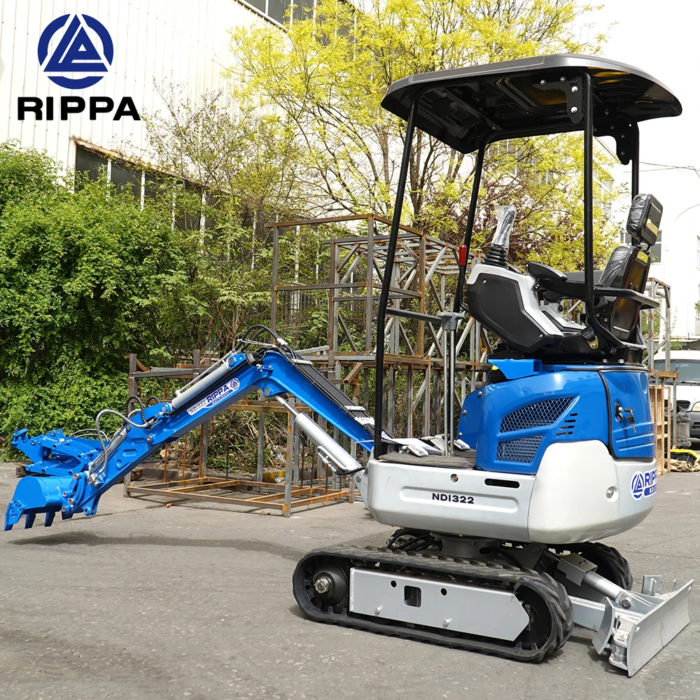 Rippa Mini Excavator 1.4ton Micro Excavator Farm Small Digger Excavator Machine With Spare Parts