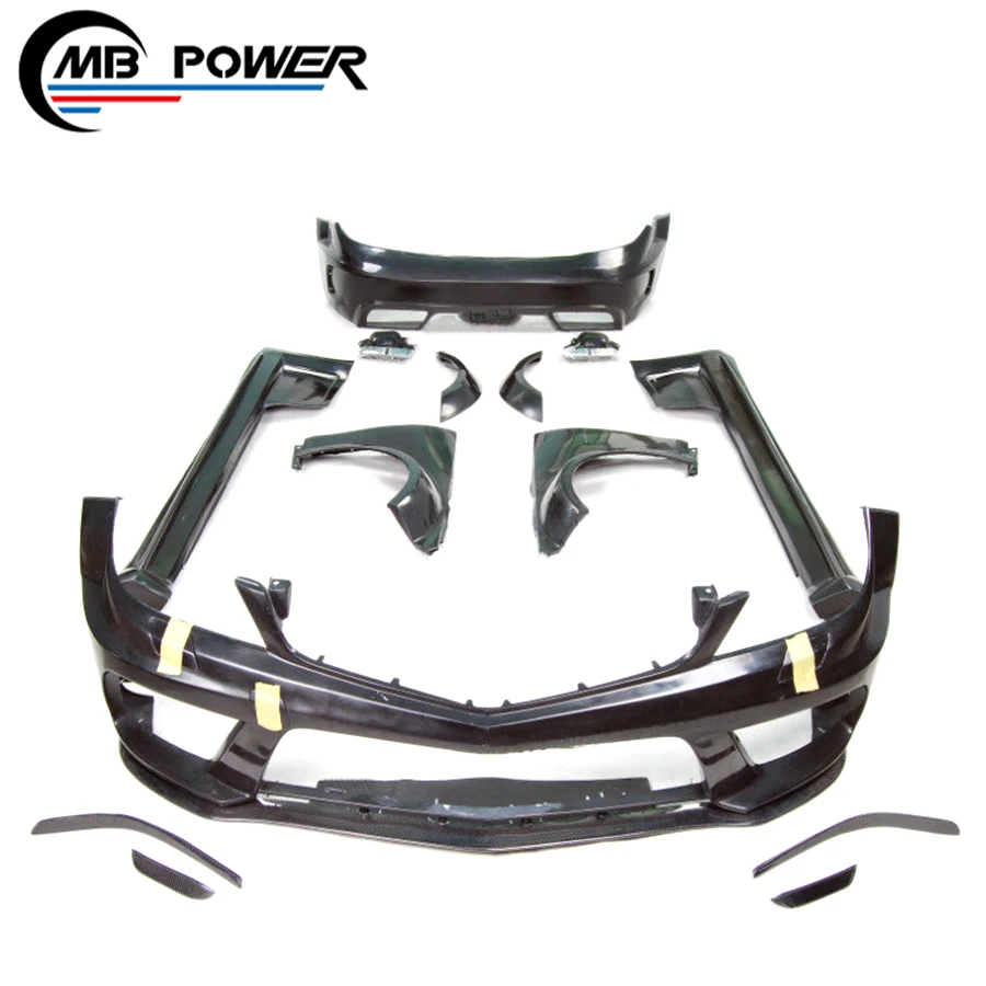 C Класс 2D стиль тела комплект подходит для w204 переднего бампера заднего бампера сбоку юбка и fender канал