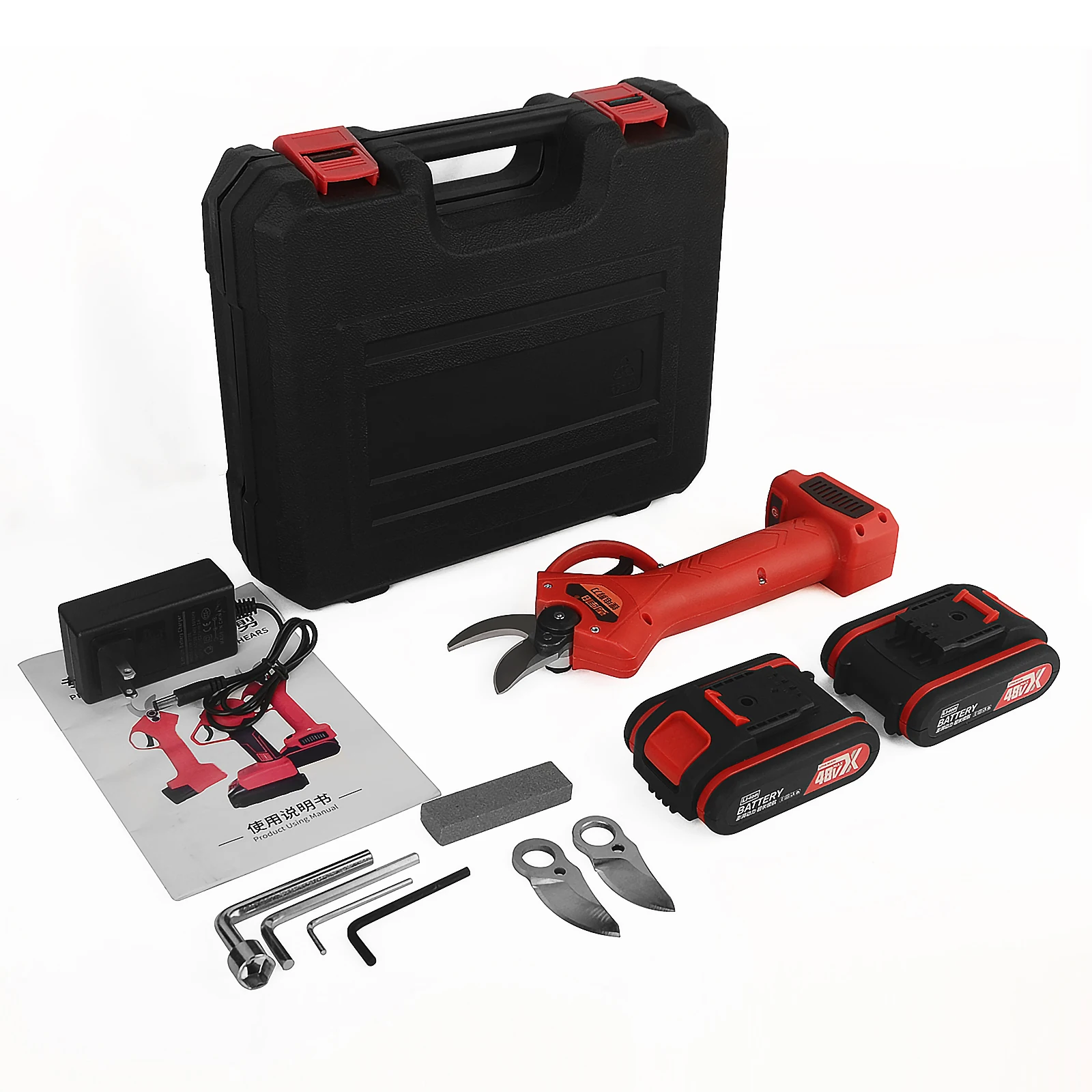 21V Lithium Battery Rechargeable Electric Scissors Gardening Power Shearing Machine Cordless Tools Set Combo Pruner Power Shears