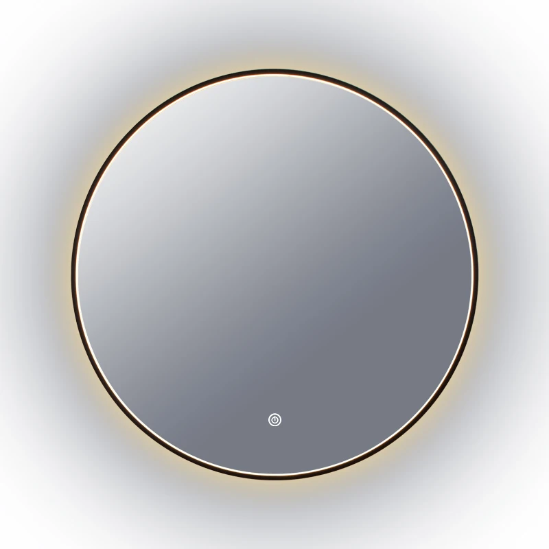 Black Aluminum Framed Smart LED Illuminated Backlit Mirror Double button touch switch Wall Mounted  Mirror