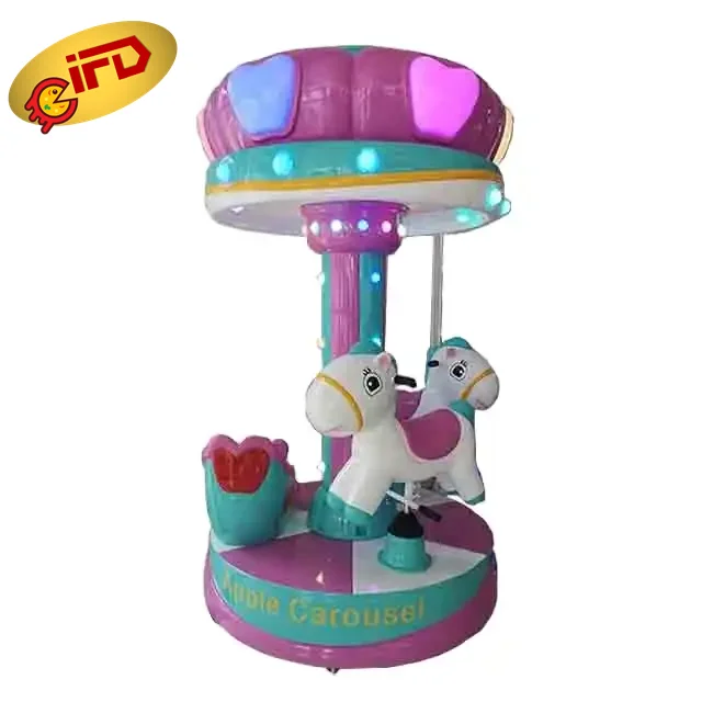 IFD Factory Wholesale Cheap Indoor 3 Seats Coin Operated Small Merry Go Round Mini Carousel Rides For Sale