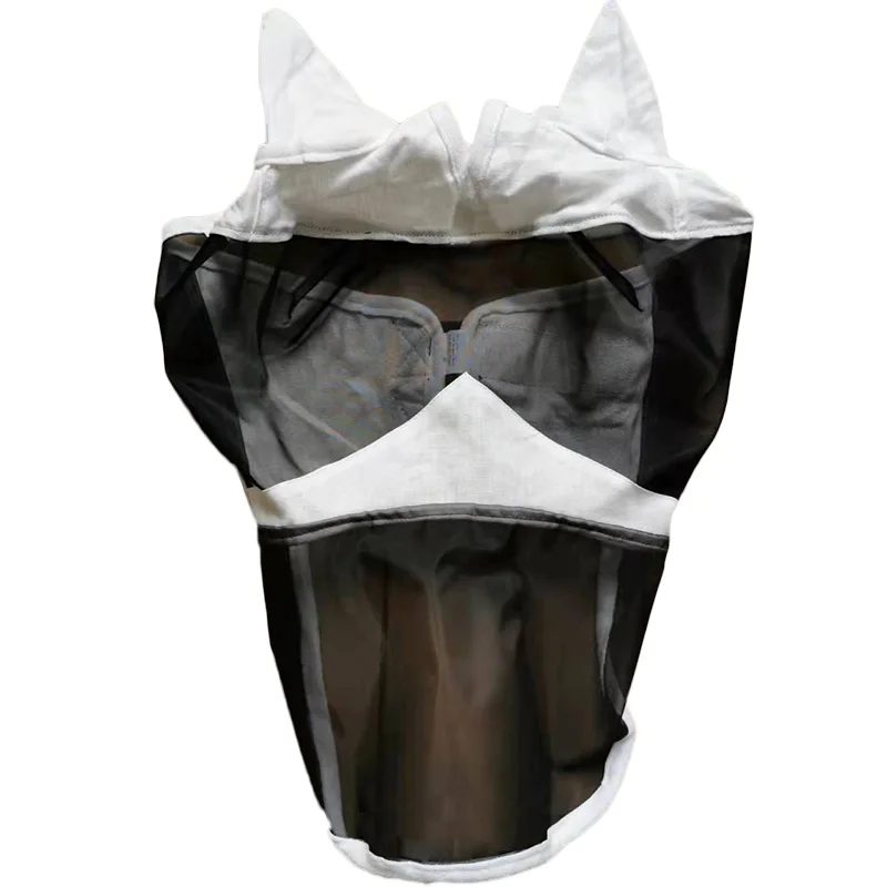 2022 Fashion Style 3D Mesh Horse Fly Veil  Horse Ears With Two Ropes Customized Metal LOGO