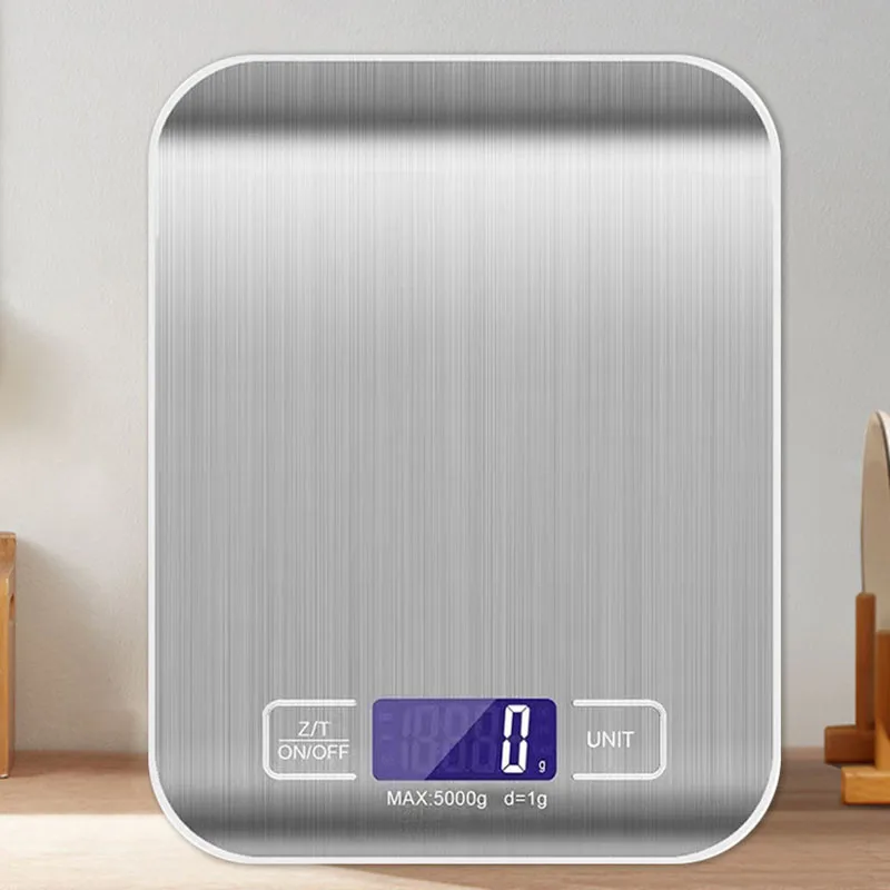 High Accuracy 5kg Digital Kitchen Scale Stainless Steel Glass LED Display Smart Food Measuring Tool Most Popular in Kitchen