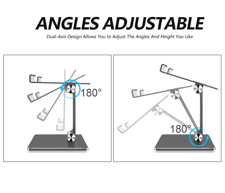 Aluminum Alloy Desk Fold Holder Stand Adjustable Desktop Tablet Holder Universal Table Cell Phone Stand For iPhone iPad Xiaomi