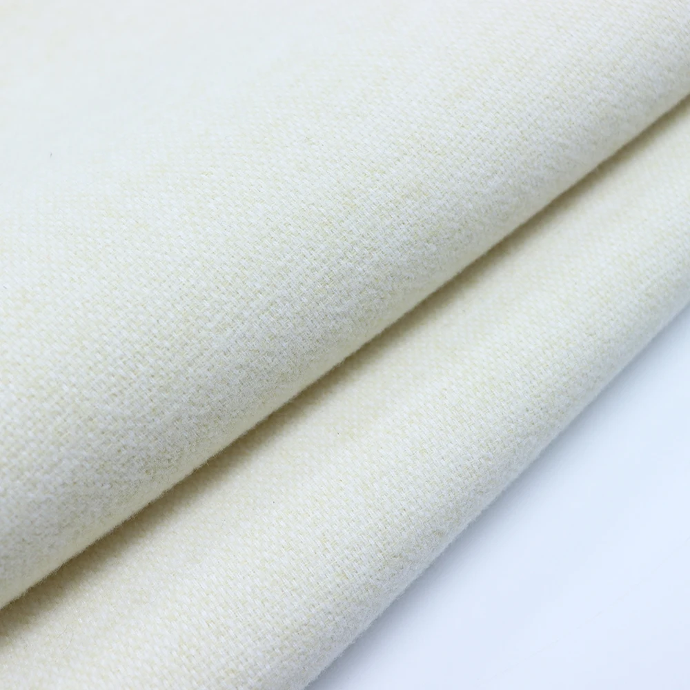 Double face brush heavy 20% wool fleece polyester brown blend woolen fabric garment