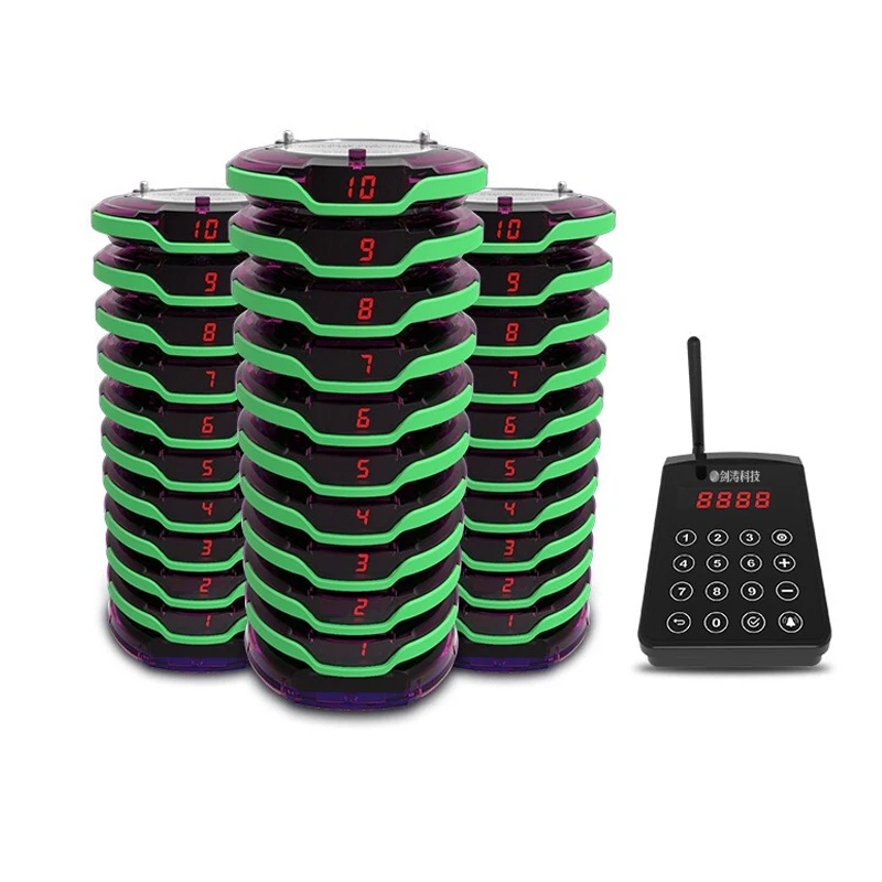 JIANTAO JT-932 со светодиодной подсветкой из 30 подстаканник пейджер беспроводной Ресторан Система вызова для ресторана кофе