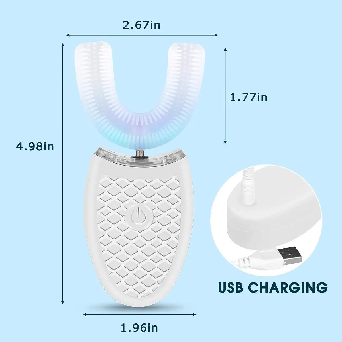 U Shaped Electric Toothbrush Ultrasonic Automatic Whitening Massage Toothbrush for Adults with 4 Cleaning Modes