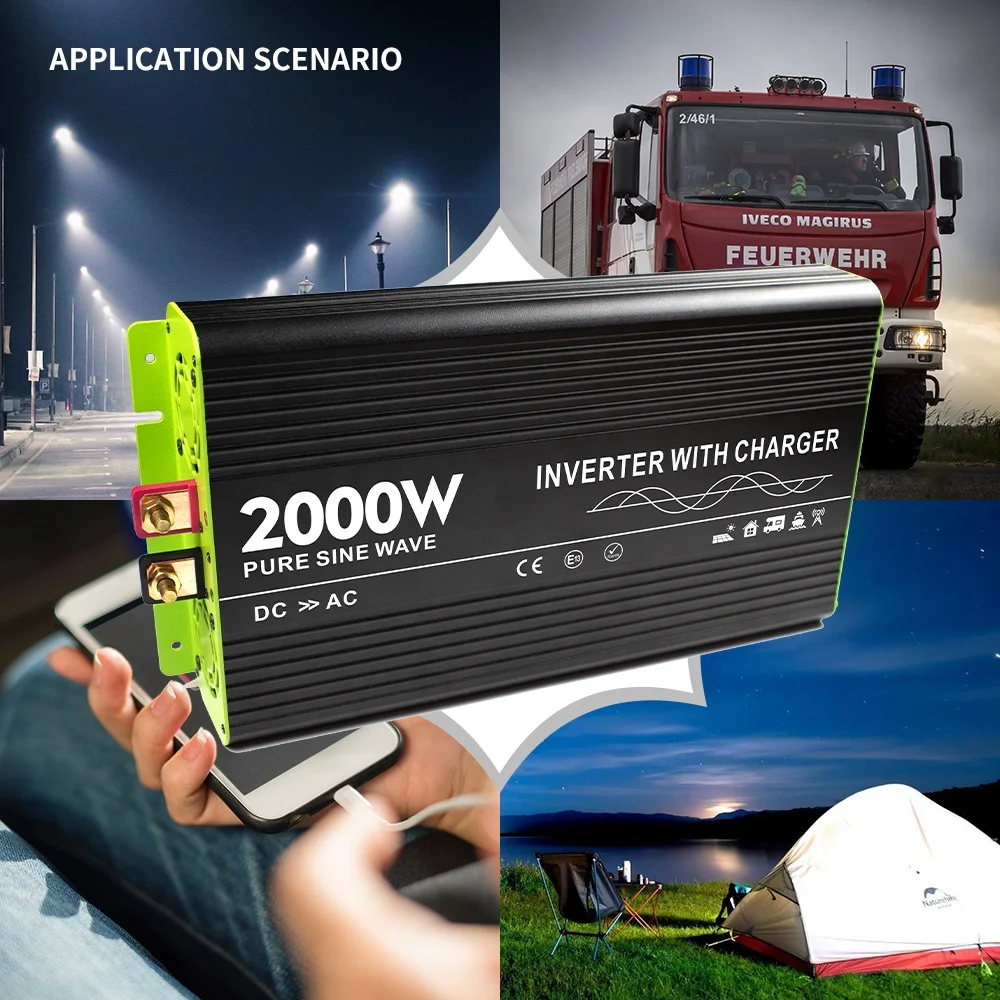 hybrid solar power inverter 2000w inverter battery charger for constant energy