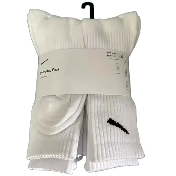 Bulk wholesale 6pack cushion cotton sport socks custom logo basketball long athletic socks for men