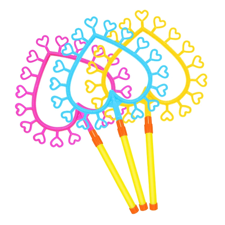 Summer Plastic love toys outdoor play Colorful Bubble wand toy for kids