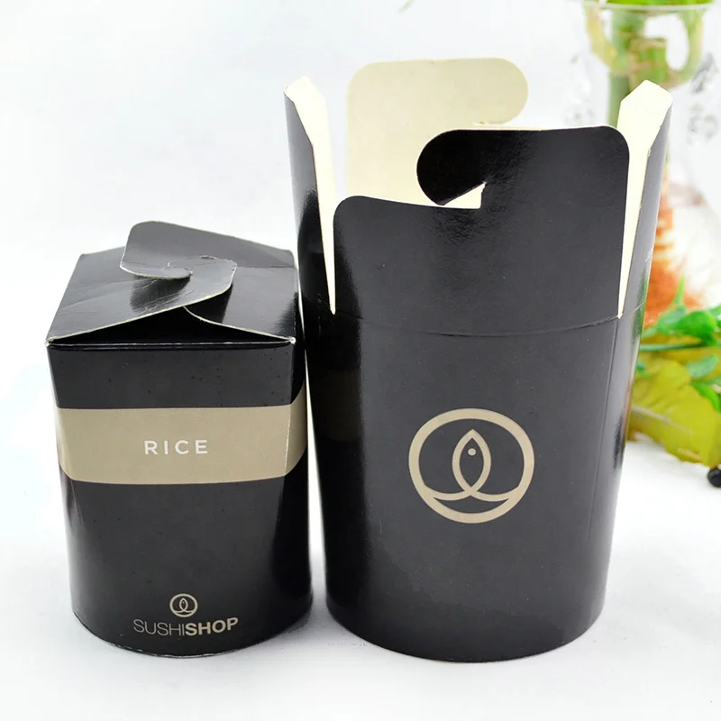 Customizable Chinese Food Take-Away Packaging Boxes Kraft Paperboard round Rectangle Shapes for Lunch Rice Noodles Packaging Box