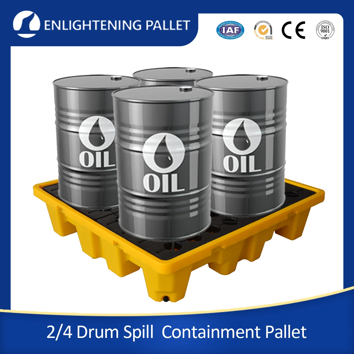 Heavy Duty Load Warehouse Rice Stacking Pallet Large Plastic with Double Beam 1200x1000x150 for Big Bag