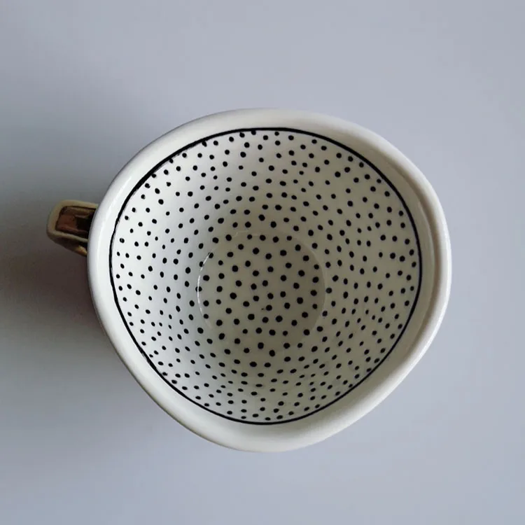 strong thick wall personalized inside outside design handmade ceramic mug Y0231