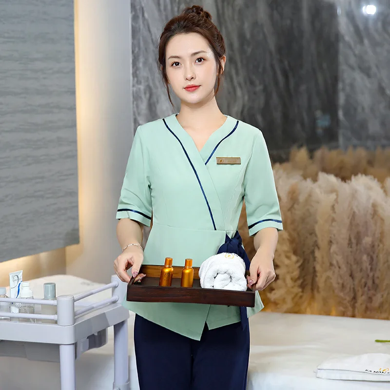 Esthetic Uniform Women Beauty Salon Clothing Autumn Sauna Foot Bath Uniforms Hotel Waiter Work Clothes SPA Uniform