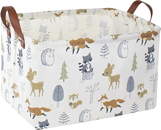 Collapsible Storage Basket Box Cubes for Shelves Clothes Toys Books, Perfect Organization and Storage w/Handles