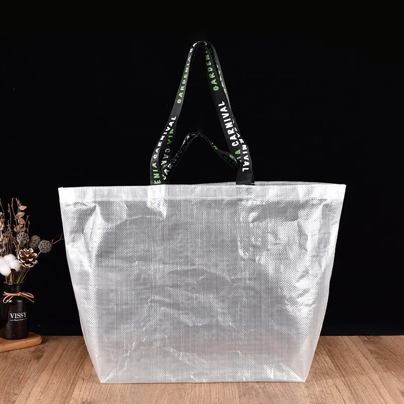 transparent woven pp bag tote rpet bag pp woven bag with custom logo