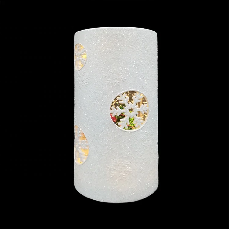 China Factory Best Selling Product Xmas Holiday Lantern Glitter Water Swirling Custom Christmas Ornament Led Lights Candle