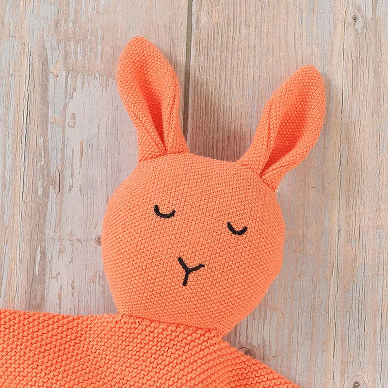 2023 Lovey Newborn Muslin Cotton Baby Knit Security Blanket Comforter Toy Baby Sleeping Soft Bunny Baby Comforter Toy Rabbit