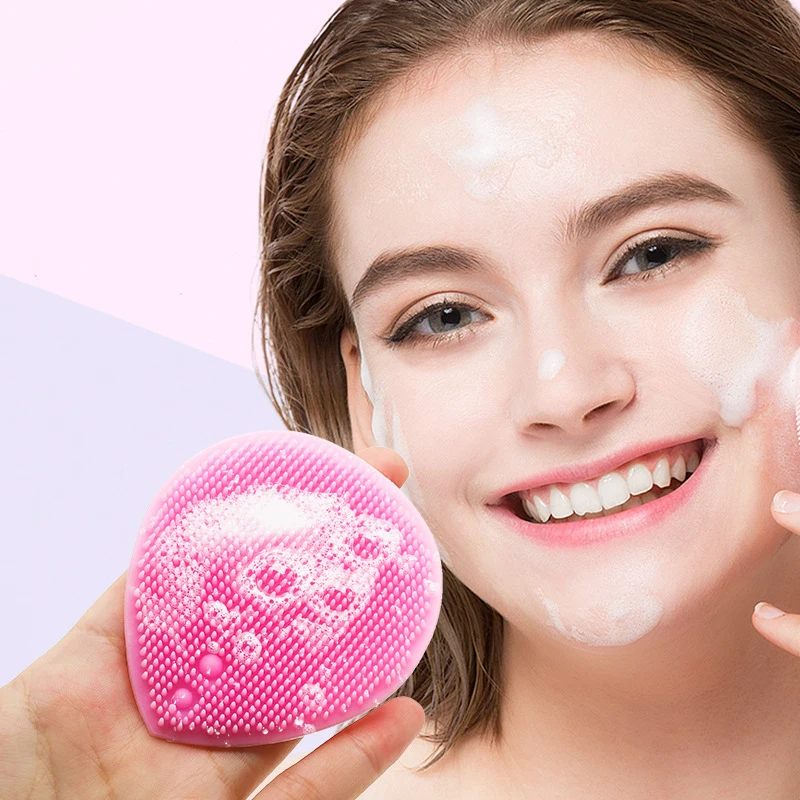 Portable Fashionable Mini Scrub Round Finger-cot Face Scrubber Wash Mini Silicone Facial Cleanser Cleansing Brush