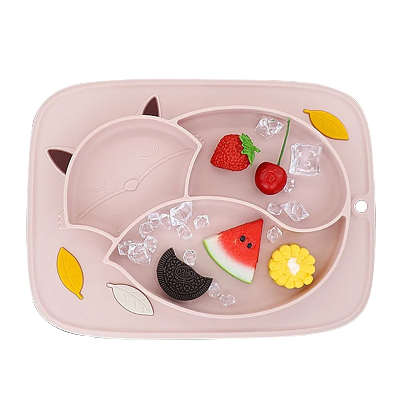 Baby Food Place Mat Kids Silicone Tray and Child Eating Bowl Infant Dish Pratos for 0-12 Months