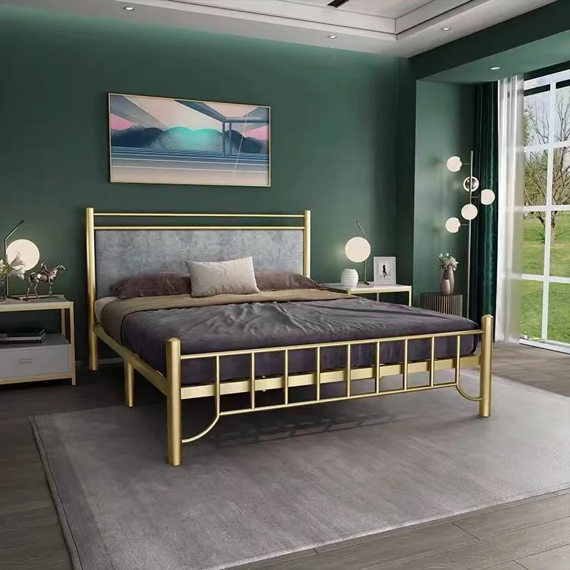 White Queen Bed Factory direct sale fashion product home furniture bedroom single and double hotel metal bed