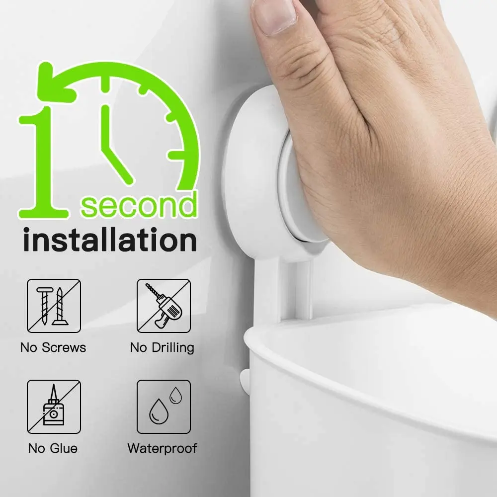 
NO-Drilling Removable Shower Basket Shower Caddy Basket for Bathroom Kitchen Waterproof Caddy Organizer for Shampoo Conditioner 